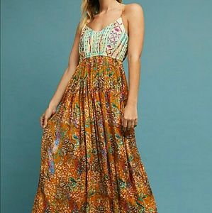 NWT Anthropologie Raga Parkland Maxi Dress